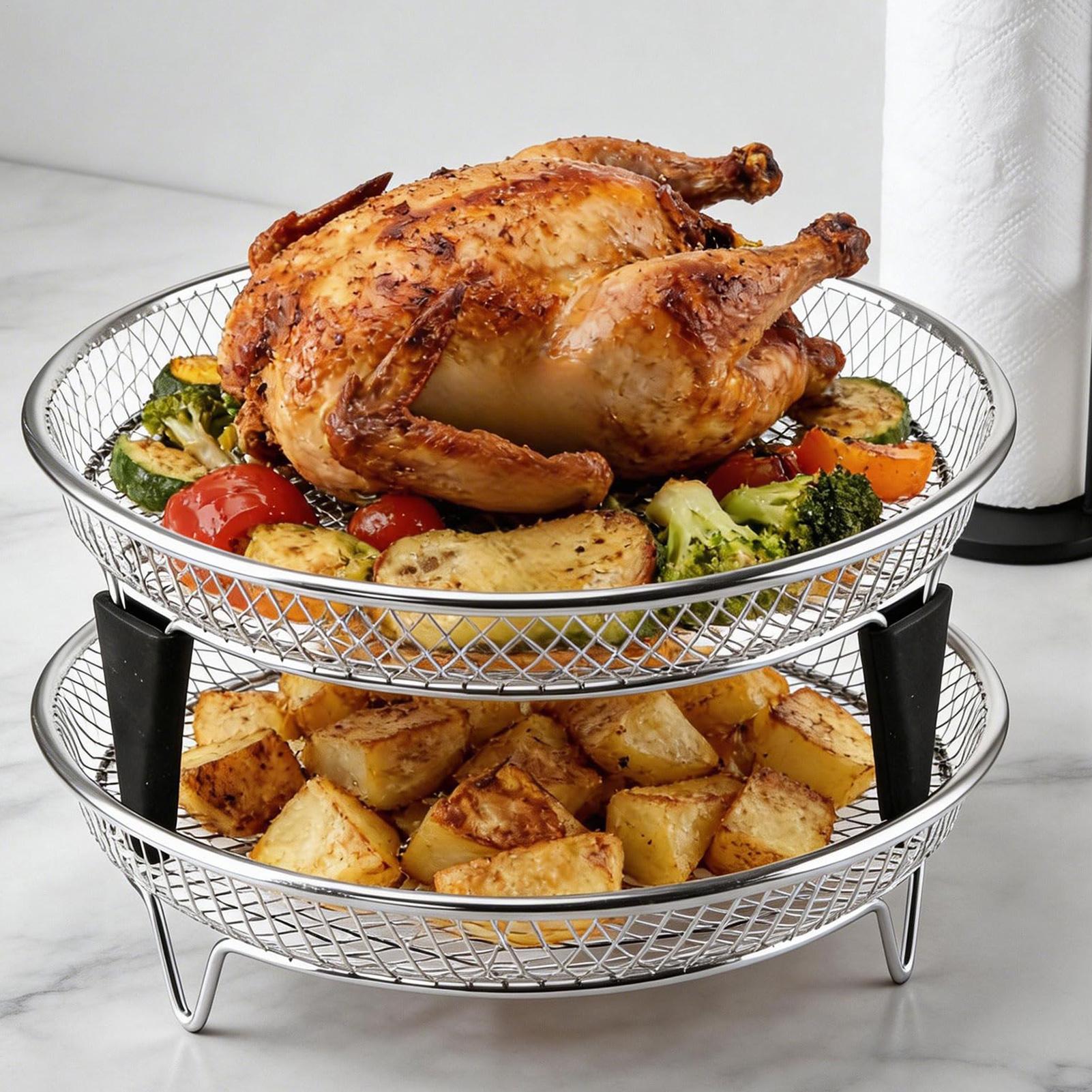 Men'S Accessories Tray - Air Fryer Accessories Stainless Steel Stackable