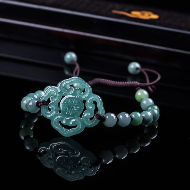 Bracelet Beaded Men - Natural Jadeite A-grade Bracelet Original Design
