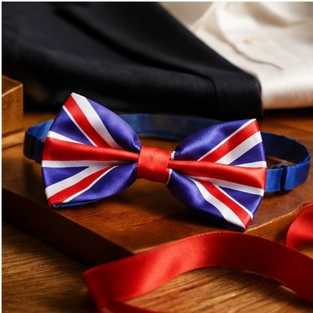 Men'S Accessories Uk - Men Uk Flag Bowtie Novelty Patriotic