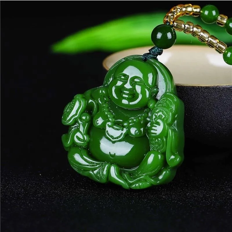 Chinese Green Jade Maitreya Bu - Men Accessories Jewelry ulasan dan harga