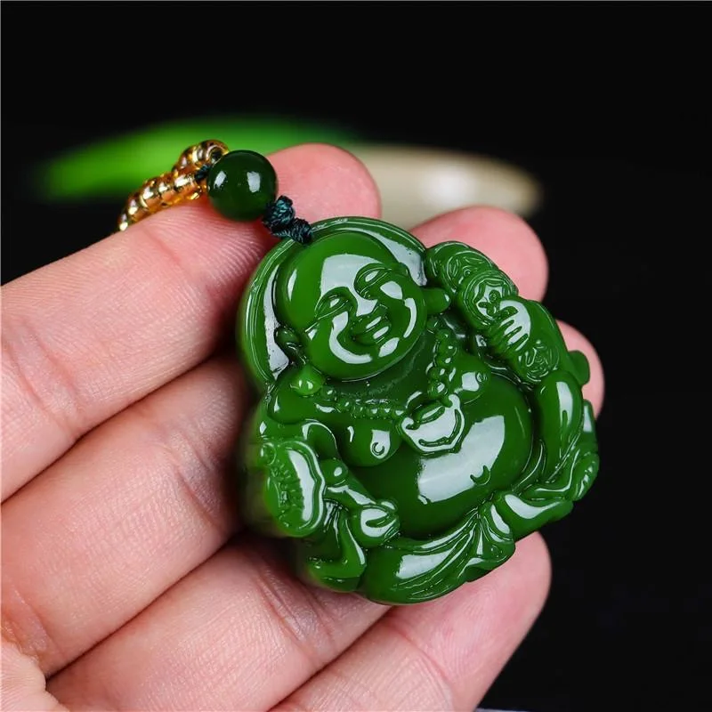 Chinese Green Jade Maitreya Bu - Men Accessories Jewelry ulasan dan harga
