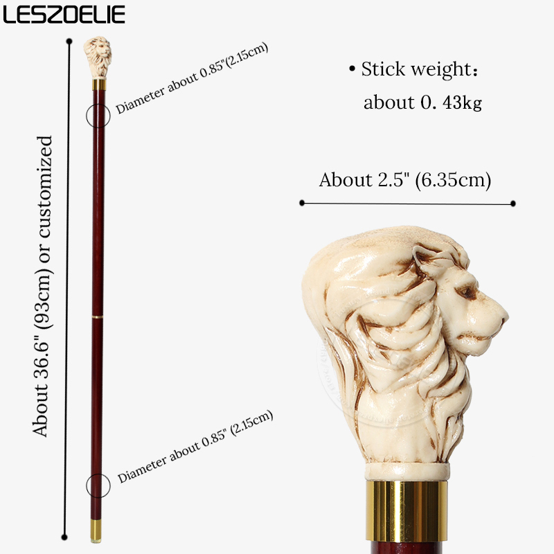 Antique Resin Lion Head Walkin - Men Accessories Elegant ulasan dan harga