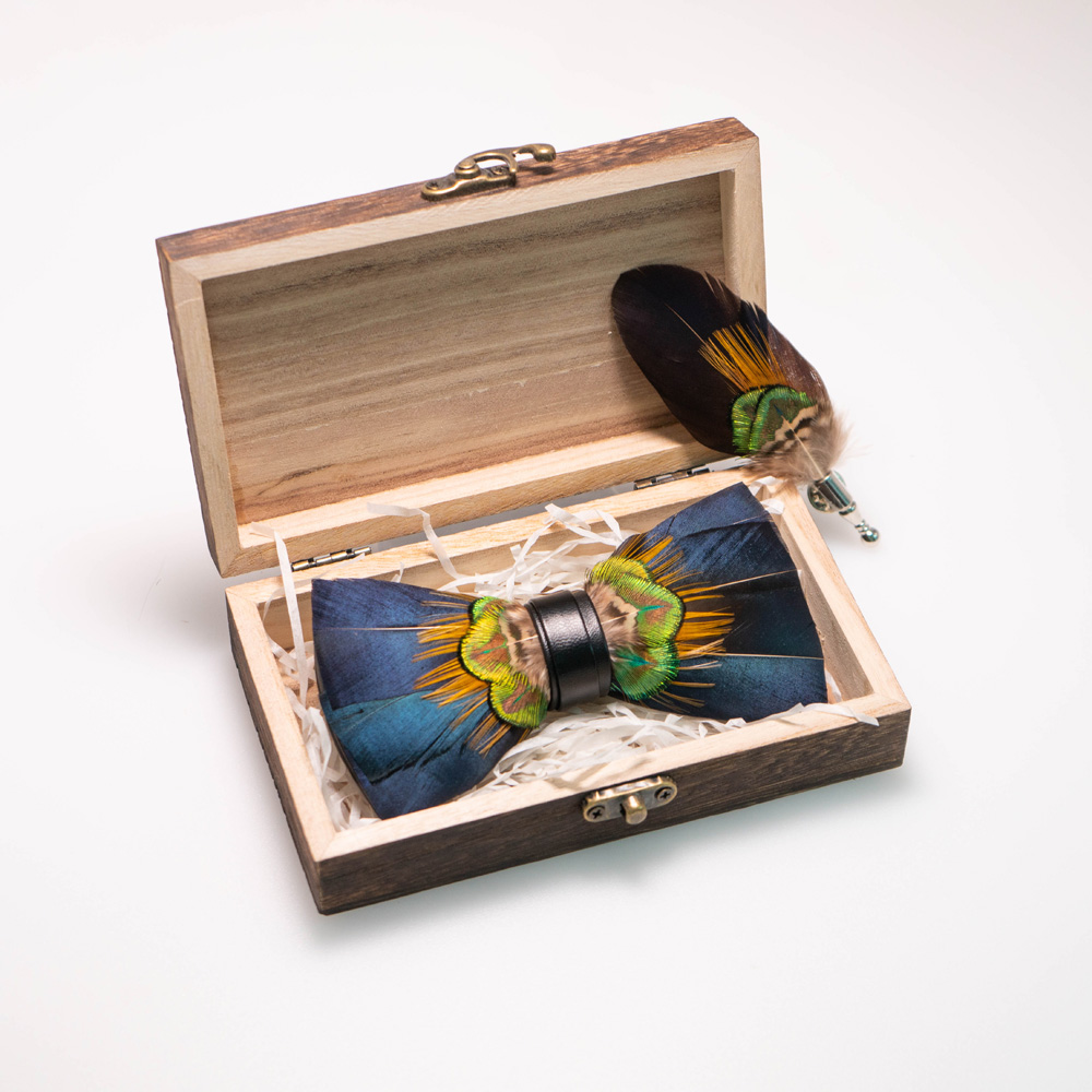EASTEPIC Handmade Feather Bow  - Neck Tie Set Box ulasan dan harga
