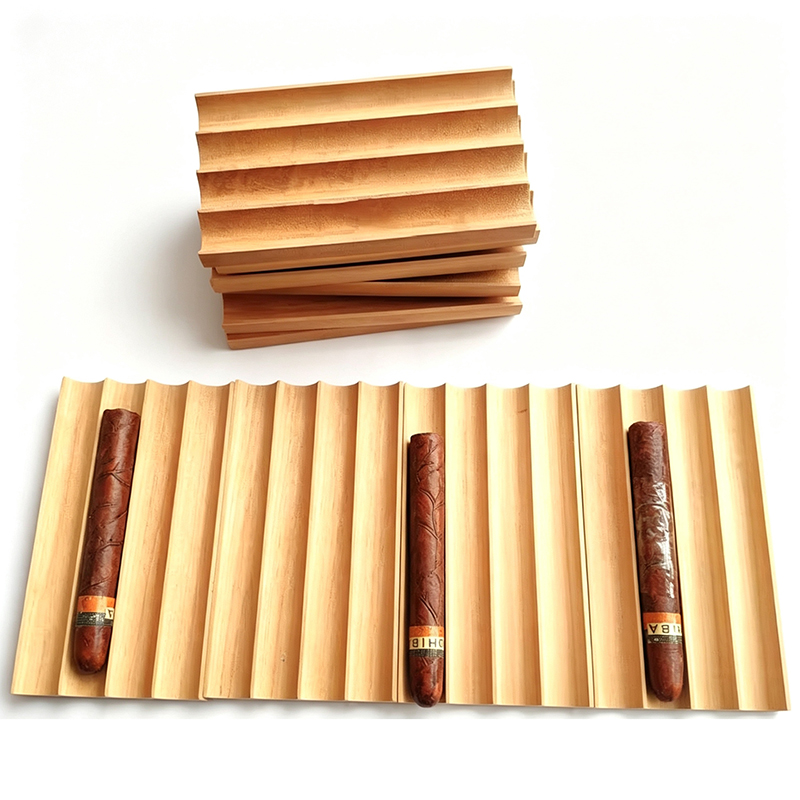 4 Slot Wooden Cigar Tray, Natu - Men'S Accessories Tray ulasan dan harga