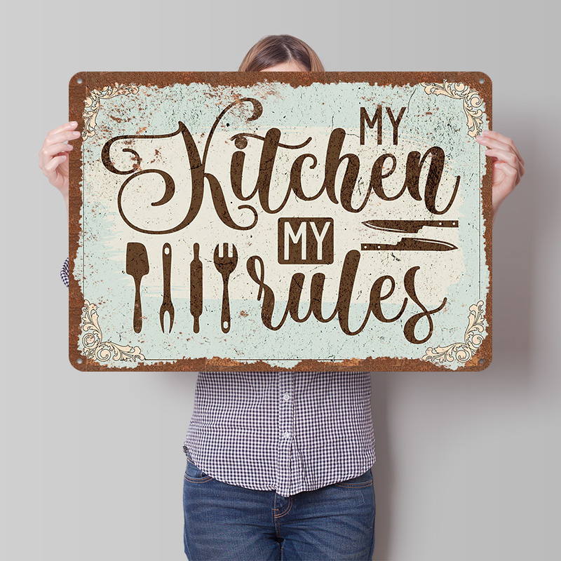 My Kitchen My Rules Sign Metal - Men Accessories Rule ulasan dan harga