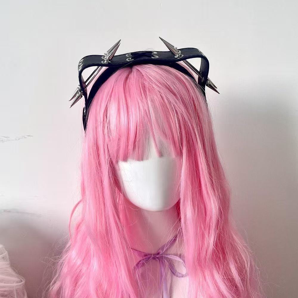 Punk Harajuku Rivet Headband,  - Men Accessories Aesthetic ulasan dan harga