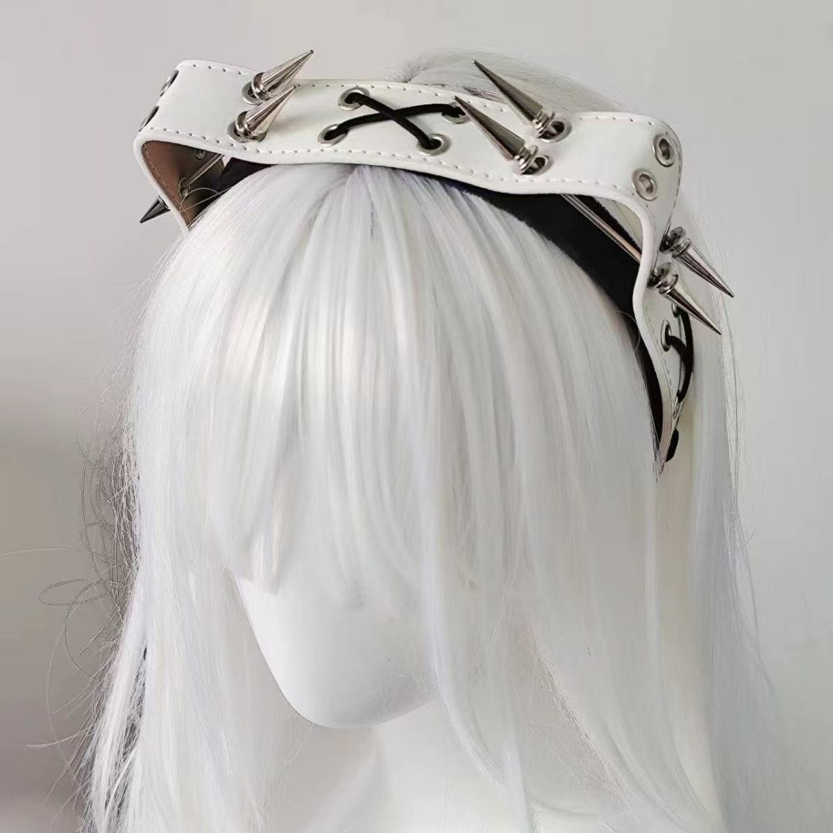 Punk Harajuku Rivet Headband,  - Men Accessories Aesthetic ulasan dan harga