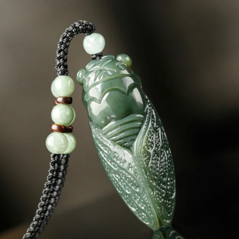 Natural Hetian Jade Cicada Pen - Men Accessories For Gift ulasan dan harga