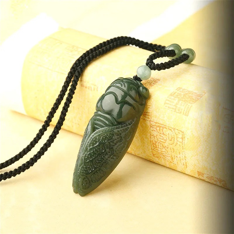 Natural Hetian Jade Cicada Pen - Men Accessories For Gift ulasan dan harga
