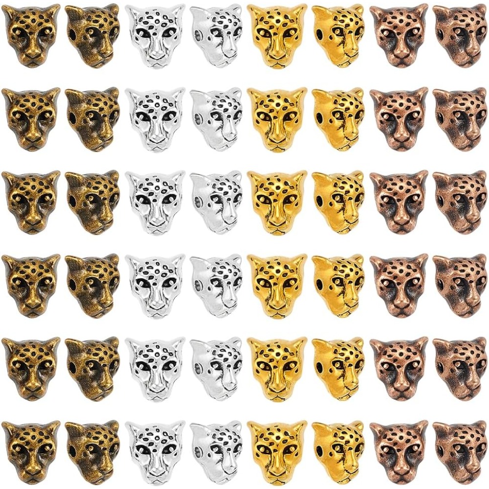 4 Colors Leopard Head Beads 10 - Bracelet Beaded Men ulasan dan harga