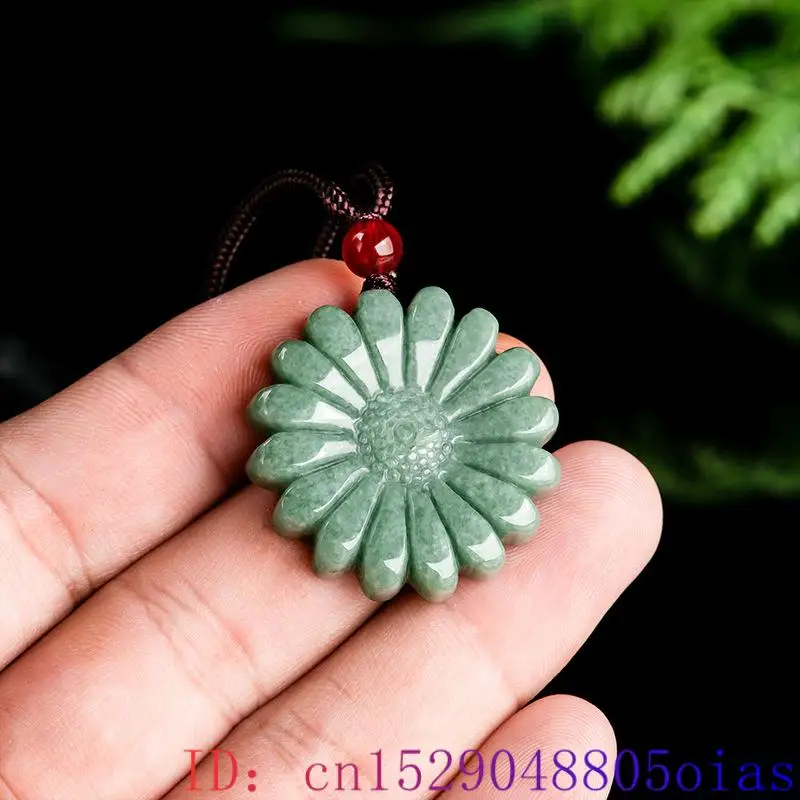 Green Jadeite Sunflower Pendan - Men Accessories Jewelry ulasan dan harga