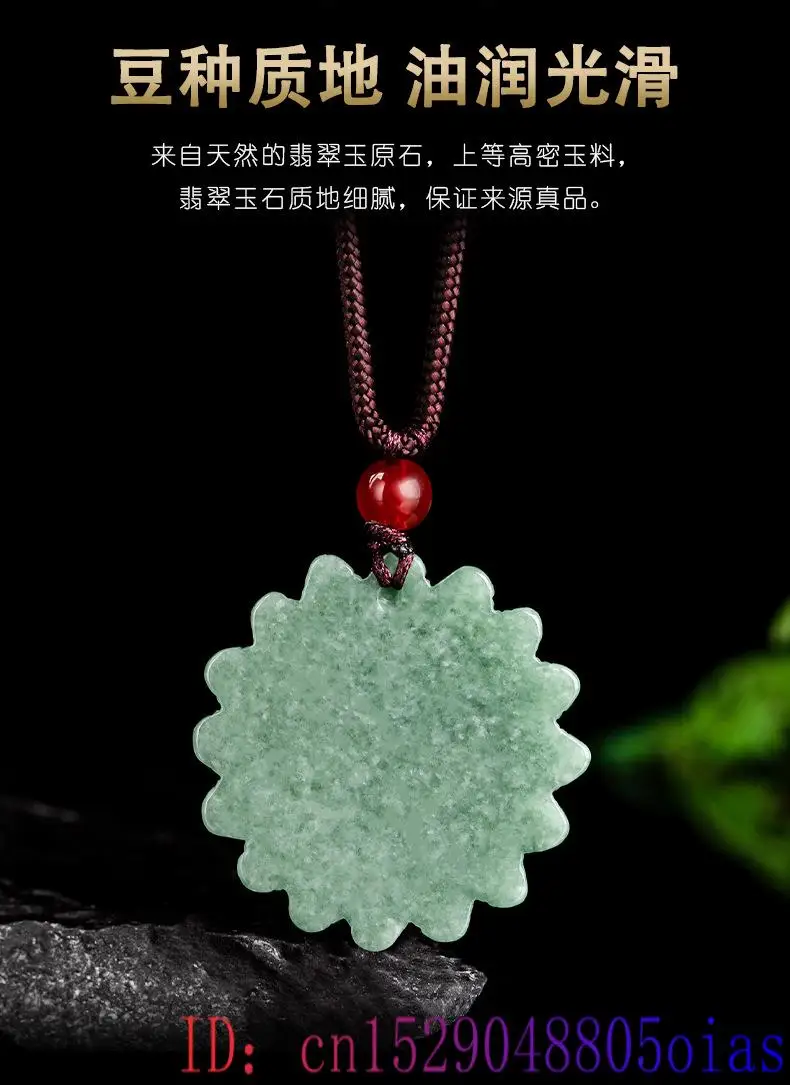 Green Jadeite Sunflower Pendan - Men Accessories Jewelry ulasan dan harga