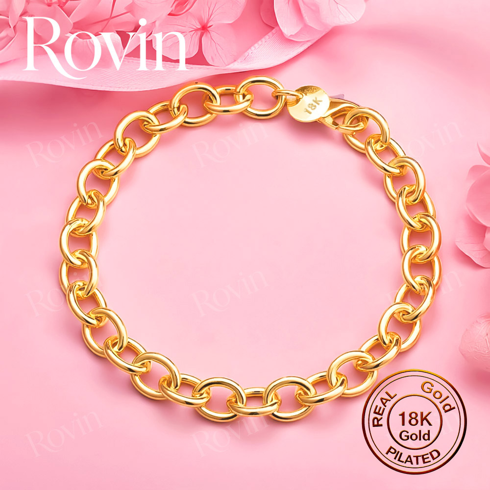18K Gold 8-Inch Minimalist Pla - Men Accessories Chain And Bracelet ulasan dan harga